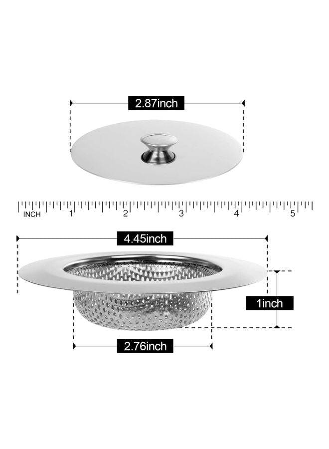 2 Pieces Stainless Steel Kitchen Sink Strainer with Lid Anti-clogging Block Food Particles silver 15.00*6.00*15.00cm 2 Pieces Stainless Steel Kitchen Sink Strainer with Lid Anti-clogging Block Food Particles silver 15.00*6.00*15.00cm